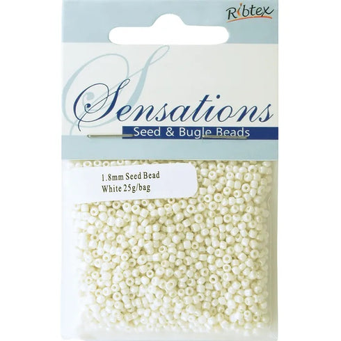 1.8mm Glass Seed Beads - 25g (available in 34 colours)